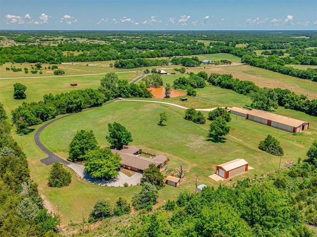 bird's eye view with a rural view