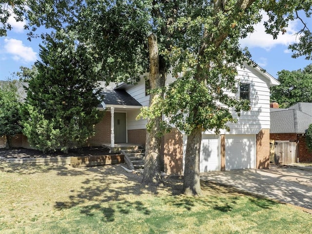 obstructed view of property featuring a garage