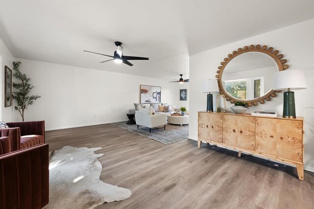 living room featuring hardwood / wood-style flooring