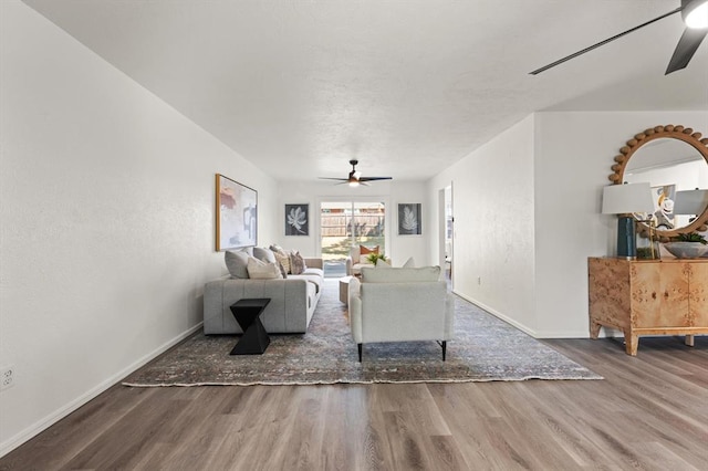 living room with hardwood / wood-style flooring