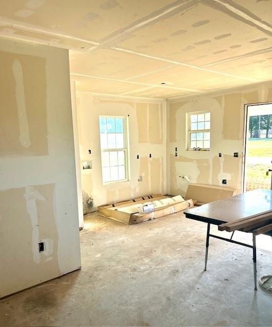 miscellaneous room featuring concrete flooring and a healthy amount of sunlight