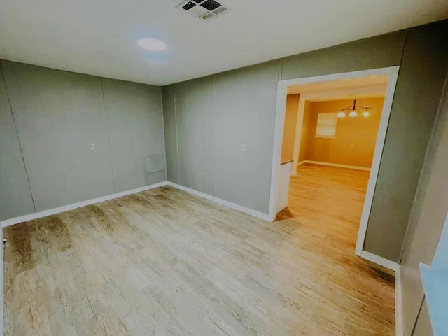 empty room featuring light hardwood / wood-style flooring