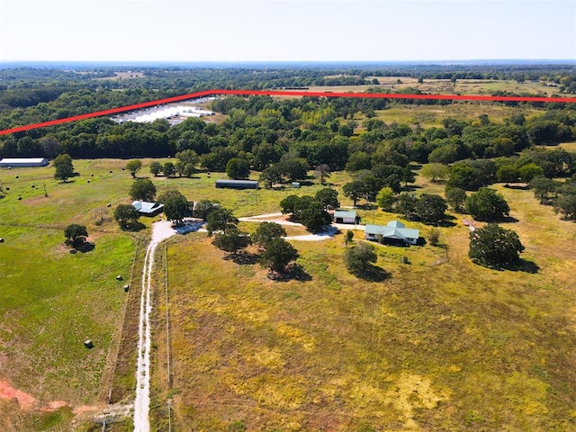 bird's eye view with a rural view