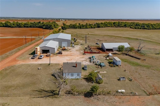 bird's eye view with a rural view