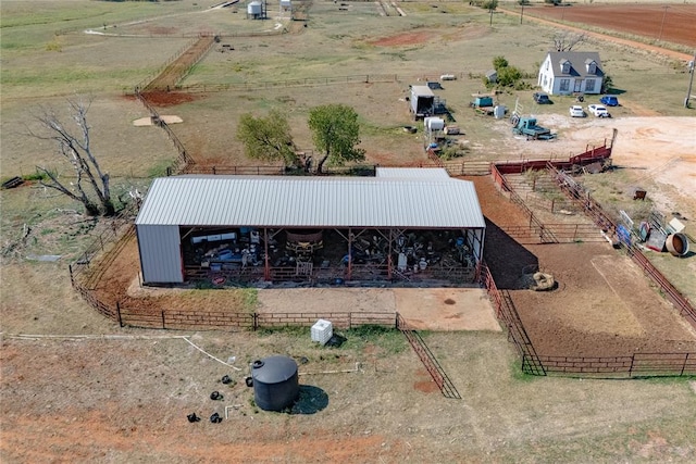 bird's eye view with a rural view