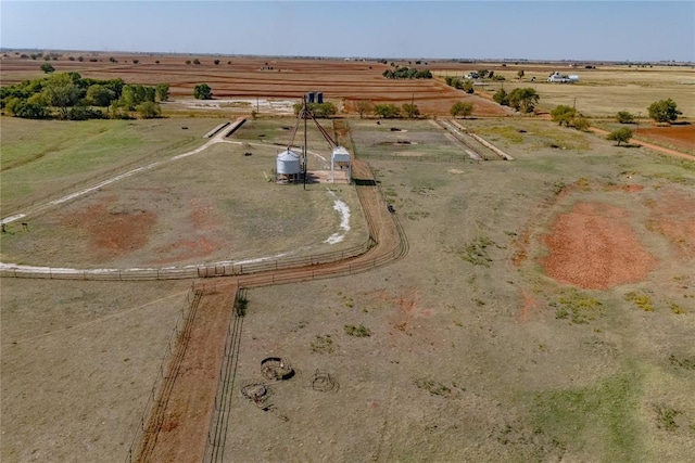 aerial view featuring a rural view