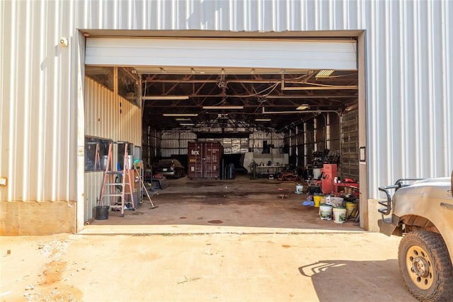 view of garage