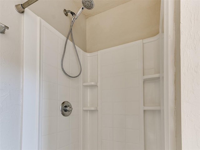 interior details with tiled shower