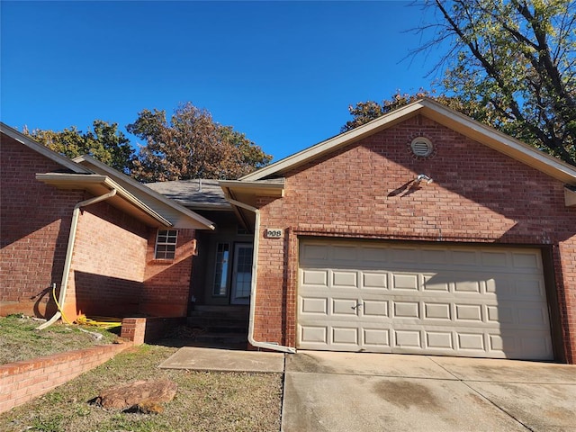 single story home featuring a garage