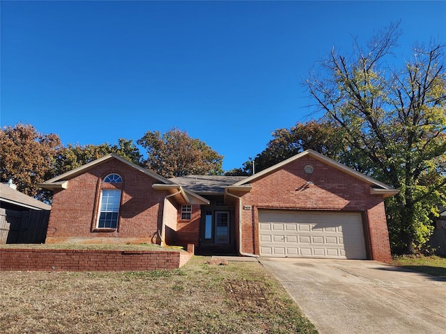 single story home with a garage