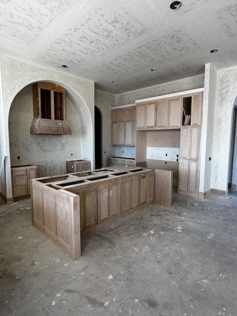 kitchen with concrete floors