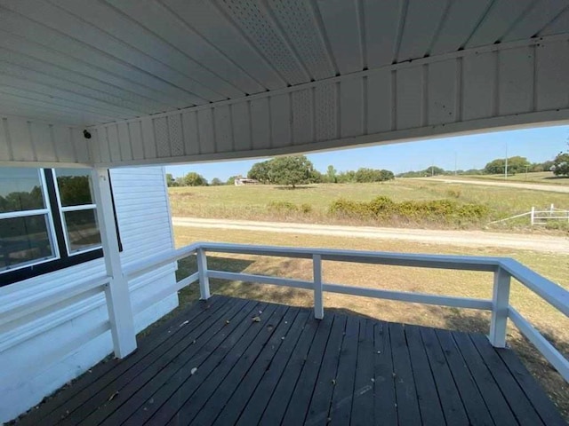 deck with a rural view