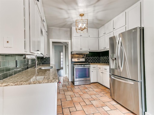 kitchen featuring white cabinetry, sink, and appliances with stainless steel finishes