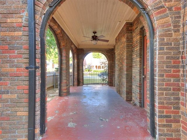 view of patio / terrace featuring ceiling fan