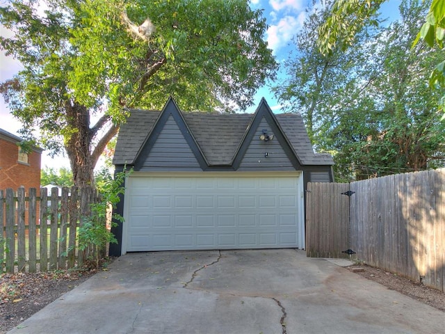 view of garage