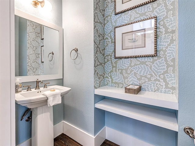 bathroom featuring hardwood / wood-style flooring