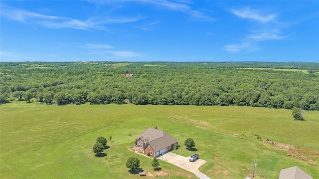 bird's eye view featuring a rural view