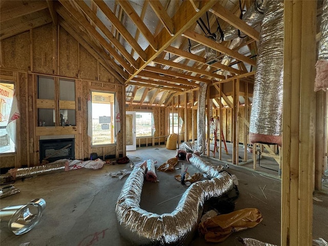 miscellaneous room with a fireplace