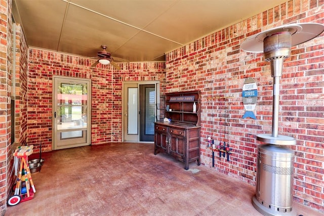 view of patio with ceiling fan