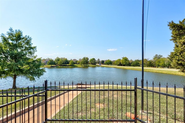 view of water feature featuring a dock