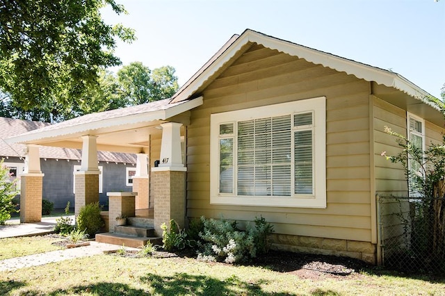 exterior space with covered porch