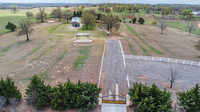 drone / aerial view with a rural view