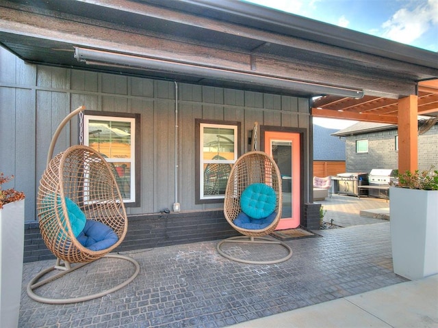 view of patio with grilling area