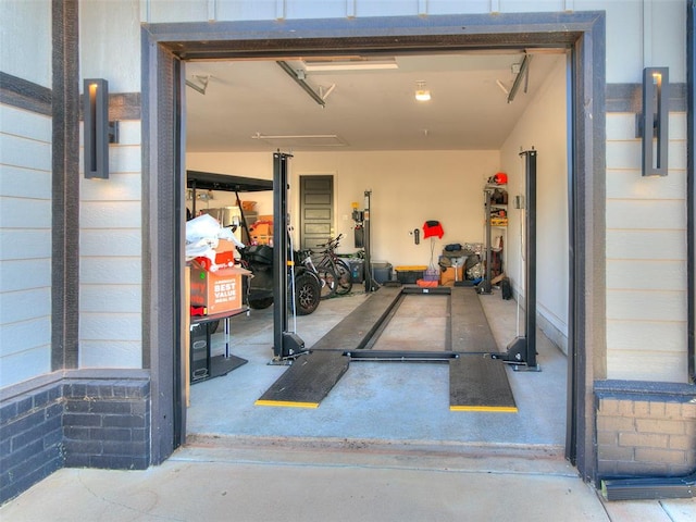 garage with electric panel