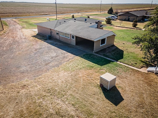 aerial view featuring a rural view