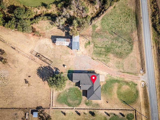 drone / aerial view featuring a rural view