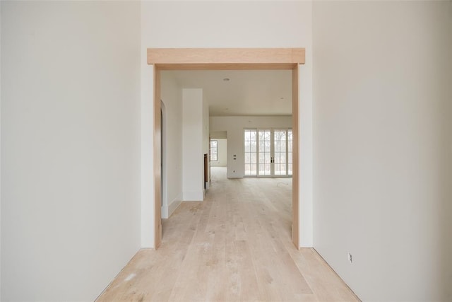 hall featuring light hardwood / wood-style floors