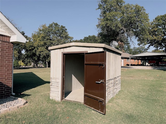 view of outbuilding featuring a gazebo and a yard