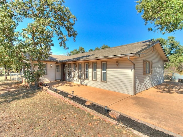 single story home with a patio area