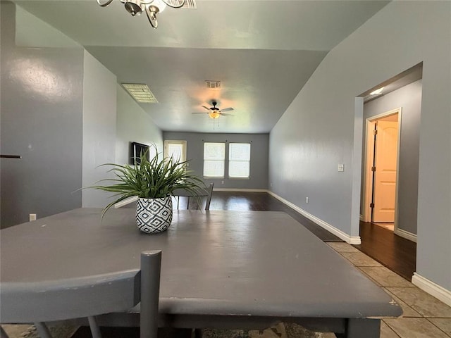 1617 NW 144th Ter, Edmond, OK 73013 - dining area featuring a ceiling fan and baseboards
