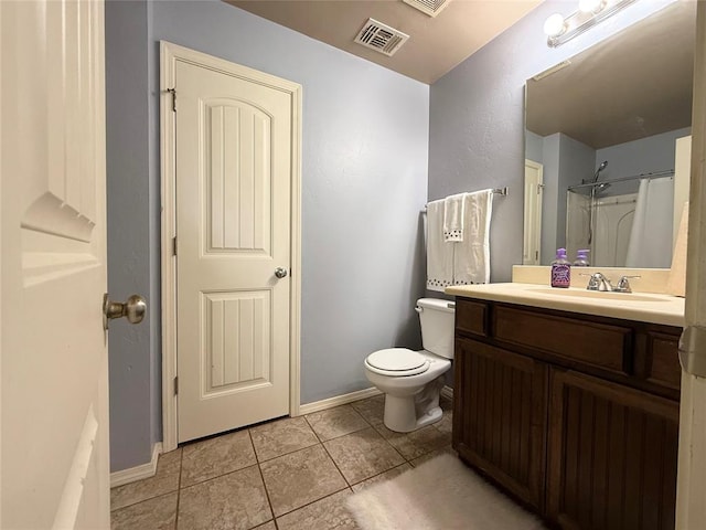 1617 NW 144th Ter, Edmond, OK 73013 - full bath featuring vanity, tile patterned floors, and a shower with curtain