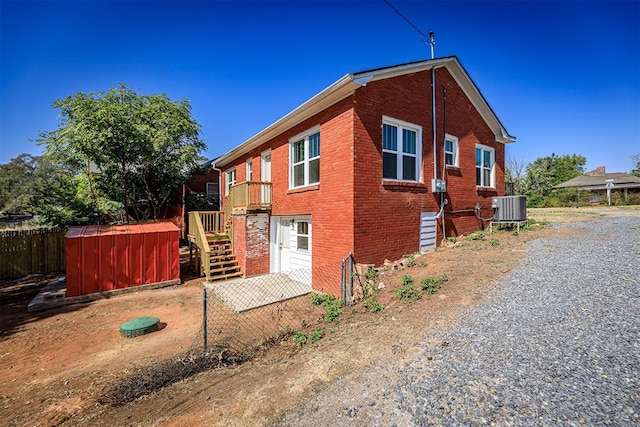 view of home's exterior featuring central AC