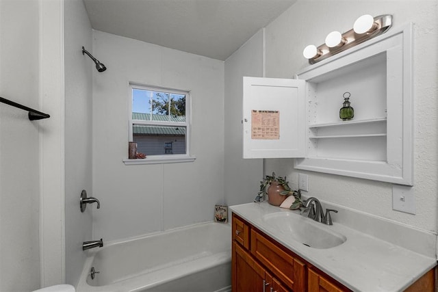 bathroom with bathtub / shower combination and vanity