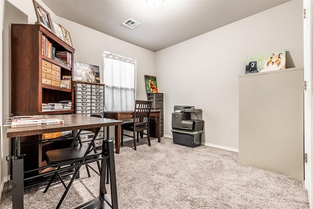 view of carpeted office