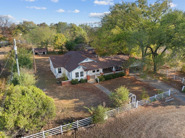 bird's eye view featuring a rural view