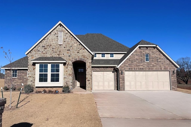 view of front facade with a garage