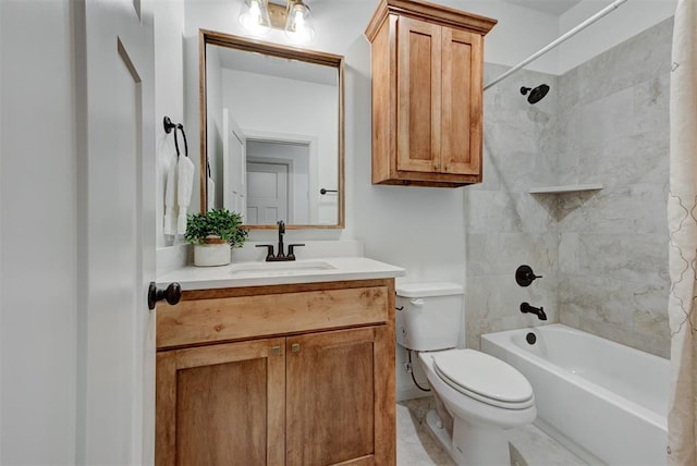 14500 Rushing Ln, Edmond, OK 73025 - full bath featuring toilet, vanity, and  shower combination