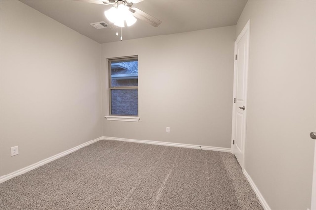 12333 SW 30th St, Yukon, OK 73099 - spare room with carpet floors, ceiling fan, and baseboards