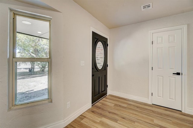 foyer entrance featuring light hardwood / wood-style floors