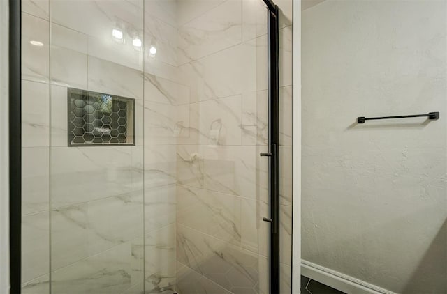 bathroom featuring walk in shower