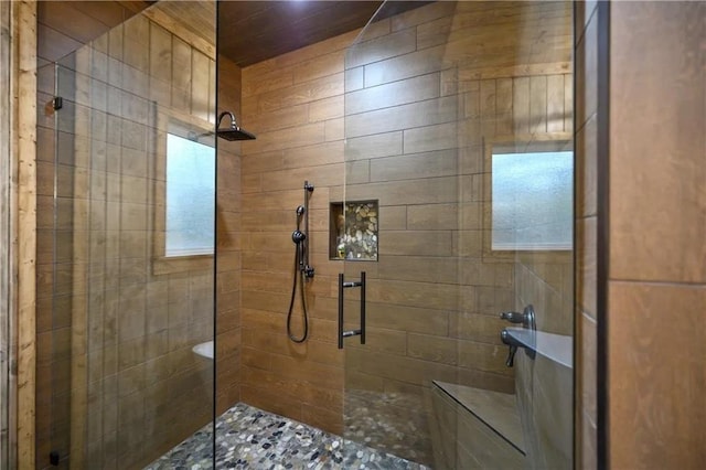 bathroom with walk in shower