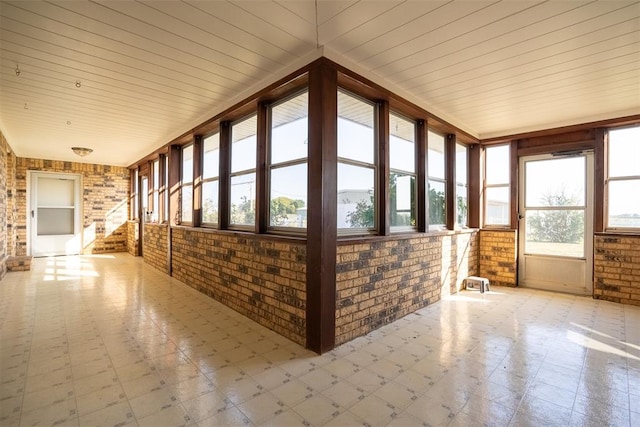 view of unfurnished sunroom