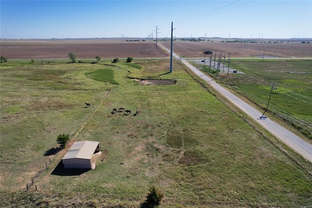 bird's eye view with a rural view