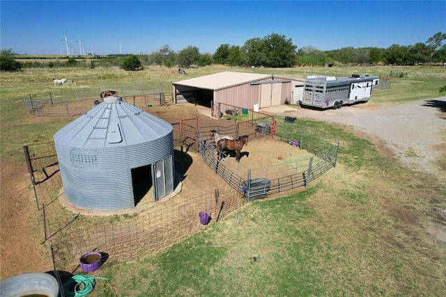 bird's eye view with a rural view