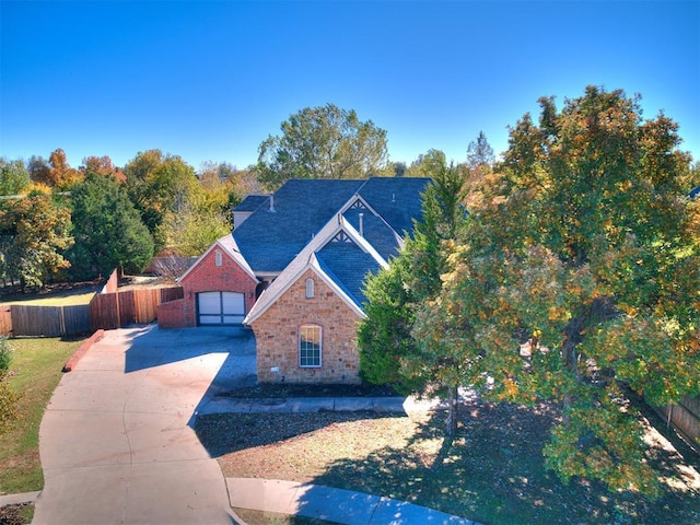 view of front of home with a garage