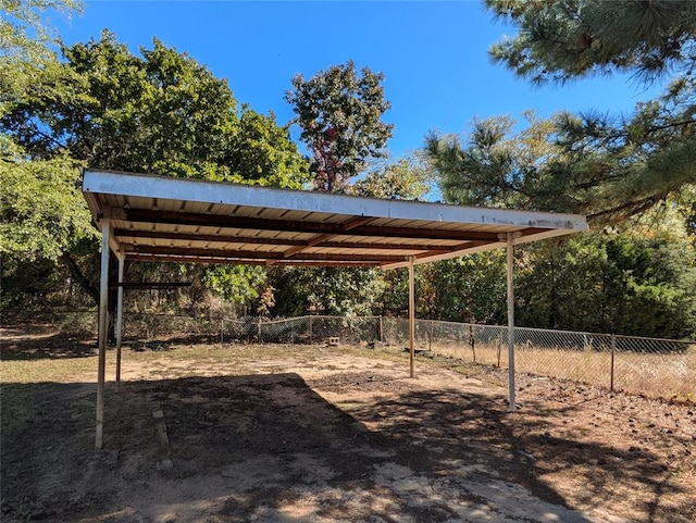 view of yard featuring a carport